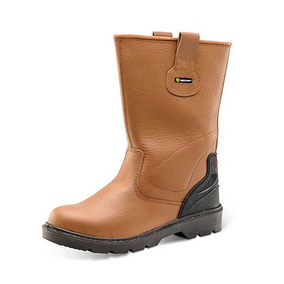 Beeswift CF8 lined Unisex Tan Safety Rigger Boots