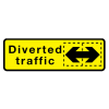 Jazz Sign Plate 300mm Centres - Diverted Traffic Arrow Reversible - 1050 x 450mm
