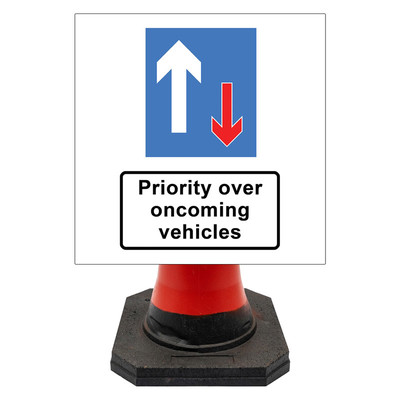Hangman Square Sign Plate - Priority Over Oncoming Vehicles - 711mm