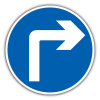 Jazz Circle Sign Plate 300mm Centres - Right Turn Ahead - 750mm