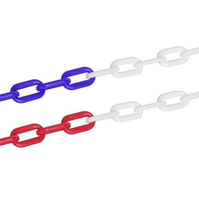 Plastic Chain - Red and White - 6mm x 25 Metres