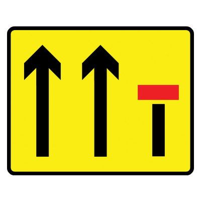 Jazz Sign Plate 300mm Centres - 3 Lane Closure - 1080 x 900mm