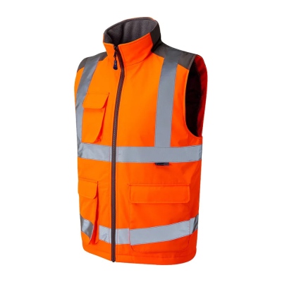 Leo Torrington Rail Hi-Vis Orange Bodywarmer (MOQ 5)