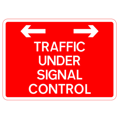 Jazz Sign Plate 300mm Centres - Traffic Under Signal Control & Arrows - 1050 x 750mm