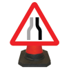 Hangman Triangle Sign Plate - Road Narrows Reversible - 750mm
