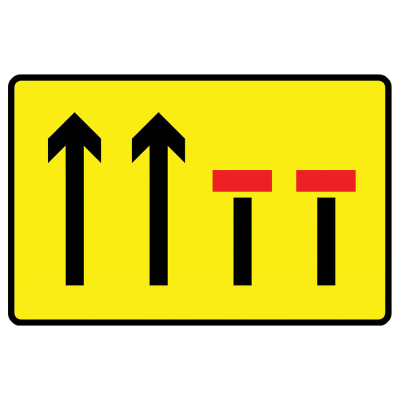 Jazz Sign Plate 300mm Centres - 4 Lane Closure - 1380 x 900mm