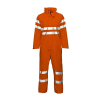 Super-Dri Rail Waterproof Breathable Hi-Vis Orange PU Coverall - S