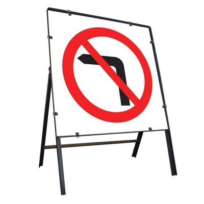 Jazz Square Sign Complete Clipped - No Left Turn - 750mm
