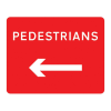 Jazz Sign Plate - Pedestrians Arrow Left - 600 x 450 x 2mm