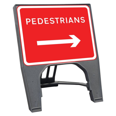 Q-Sign Complete - Pedestrians Arrow Right - 600 x 450mm