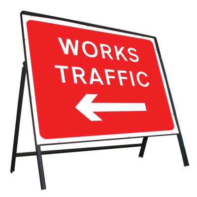 Jazz Sign Complete Riveted - Works Traffic Arrow Left - 1050 x 750mm