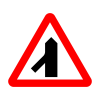 Jazz Triangle Sign Plate 300mm Centres - Traffic Merges From The Left - 750mm
