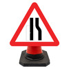 Hangman Triangle Sign Plate - Road Narrows Reversible - 750mm