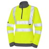 Leo Elberry Women's EcoViz Hi-Vis 1/4 Zipped Sweatshirt - Yellow Medium