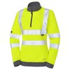 Leo Elberry Women's EcoViz Hi-Vis 1/4 Zipped Sweatshirt - Yellow Medium