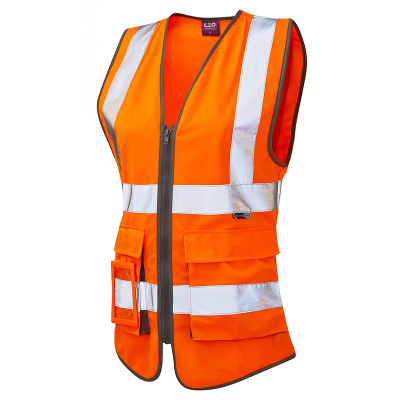 Leo Lynmouth Women's Hi-Vis Superior Waistcoat - Orange