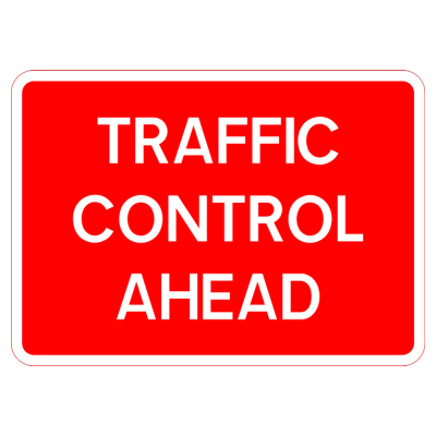 Bilingual Jazz Sign Plate 300mm Centres - Traffic Control Ahead - 1050 x 750mm