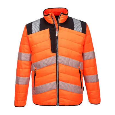 Portwest PW371 Rail Hi-Vis Orange/Black Baffle Jacket - S