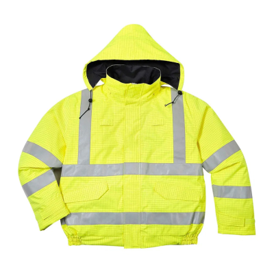 Portwest S773 Bizflame FR AS Waterproof Hi-Vis Yellow Bomber Jacket - XS