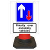 Hangman Square Sign Plate - Priority Over Oncoming Vehicles - 711mm
