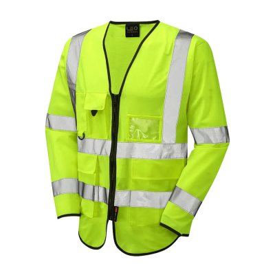 Leo Wrafton Hi-Vis Long Sleeve Yellow Superior Waistcoat - L