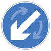 Jazz Circle Sign Plate 300mm Centres - Blue Arrow Reversible - 750mm