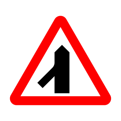 Jazz Triangle Sign Plate 300mm Centres - Traffic Merges From The Left - 750mm