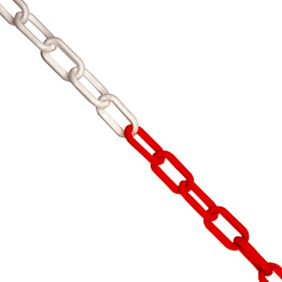 Plastic Chain - Red and White - 6mm x 25 Metres