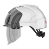 JSP EVO VISTAshield Vented Safety Helmet with Integrated Face Shield - White Helmet / Smoke Shield