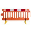 Highway Barrier with Yellow Anti-Trip Feet - Orange - 2 Metres
