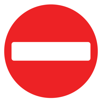 Jazz Circle Sign Plate 300mm Centres - No Entry - 900mm