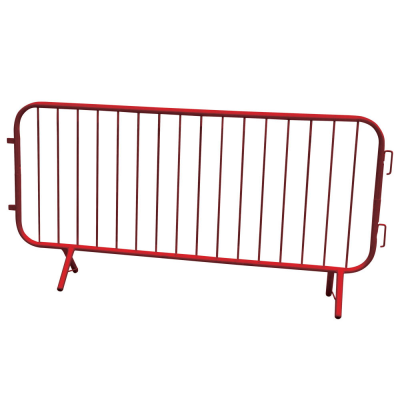 2.3m RED Powder Coated  Pedestrian Barrier c/w FIXED Feet