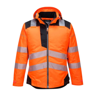 Portwest T400 Waterproof Rail Hi-Vis Orange/Black Jacket - S