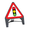 Q-Sign Triangle Complete - Traffic Signals Ahead - 750mm