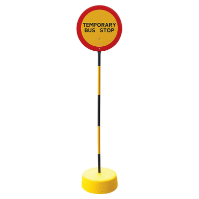 Temporary Bus Stop sign c/w Pole & Base