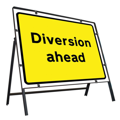 Jazz Sign Complete Clipped - Diversion Ahead - 1050 x 750mm