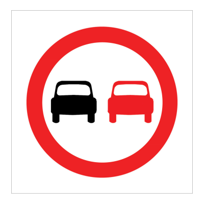 Jazz Square Sign Plate - No Overtaking - 900 x 2mm