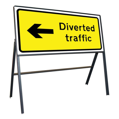 Jazz Sign Complete Riveted - Diverted Traffic Arrow Left - 1050 x 450mm