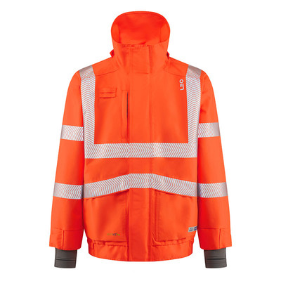 Leo Dartmoor 15K Waterproof Breathable Rail Hi-Vis Orange Bomber Jacket