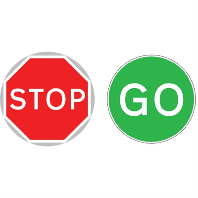 Jazz Circle Sign Plate - Stop / Go - 600 x 2mm