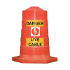 Danger Live Cable Traffic Bollard - 1.17 Metres