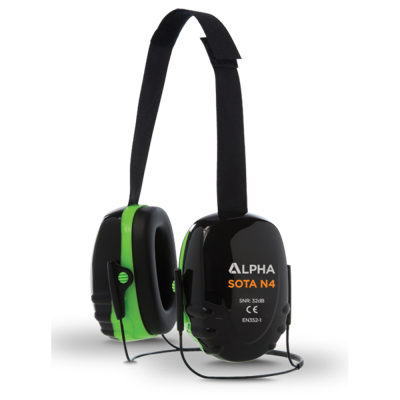 Alpha Solway N4 Ear Defenders Black / Green - 32dB SNR