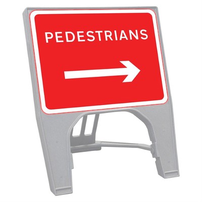 Q-Sign Face Only - Pedestrians Arrow Right - 600 x 450mm