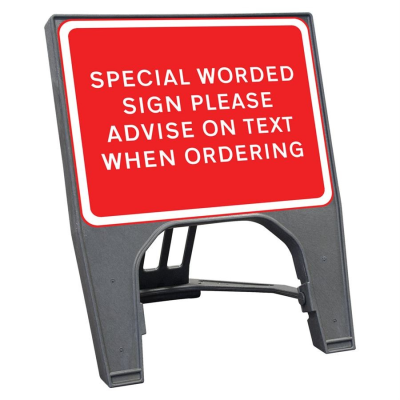 Q-Sign Complete - Special White on Red - 600 x 450mm