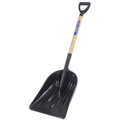 Snow Shovel - Plastic with Wooden Handle