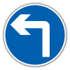 Jazz Circle Sign Plate 300mm Centres - Left Turn Ahead - 750mm