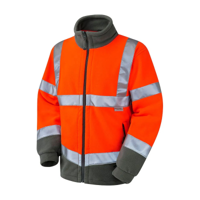 Leo Hartland Rail Hi-Vis Orange Fleece Jacket - S
