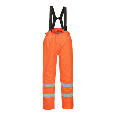 Portwest S780 Bizflame Rail FR AS Waterproof Breathable Hi-Vis Orange Shell Trousers - S