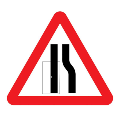 Jazz Triangle Sign Plate 300mm Centres - Road Narrows Reversible - 750mm