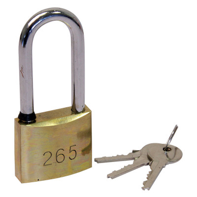 Brass Padlock - Long Shackle - 50mm